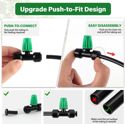 133FT Quick-Connect Drip Irrigation Kit with 30 Drip Emitters,3 Spray Types