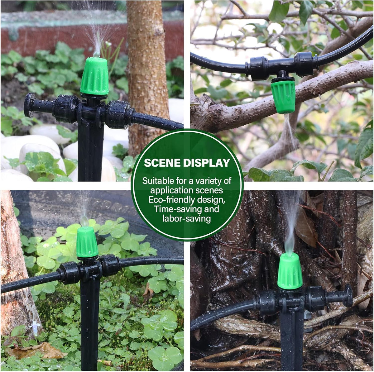 133FT Quick-Connect Drip Irrigation Kit with 30 Drip Emitters,3 Spray Types