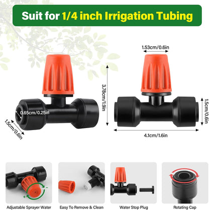 133FT Quick-Connect Drip Irrigation Kit with 30 Drip Emitters,3 Spray Types