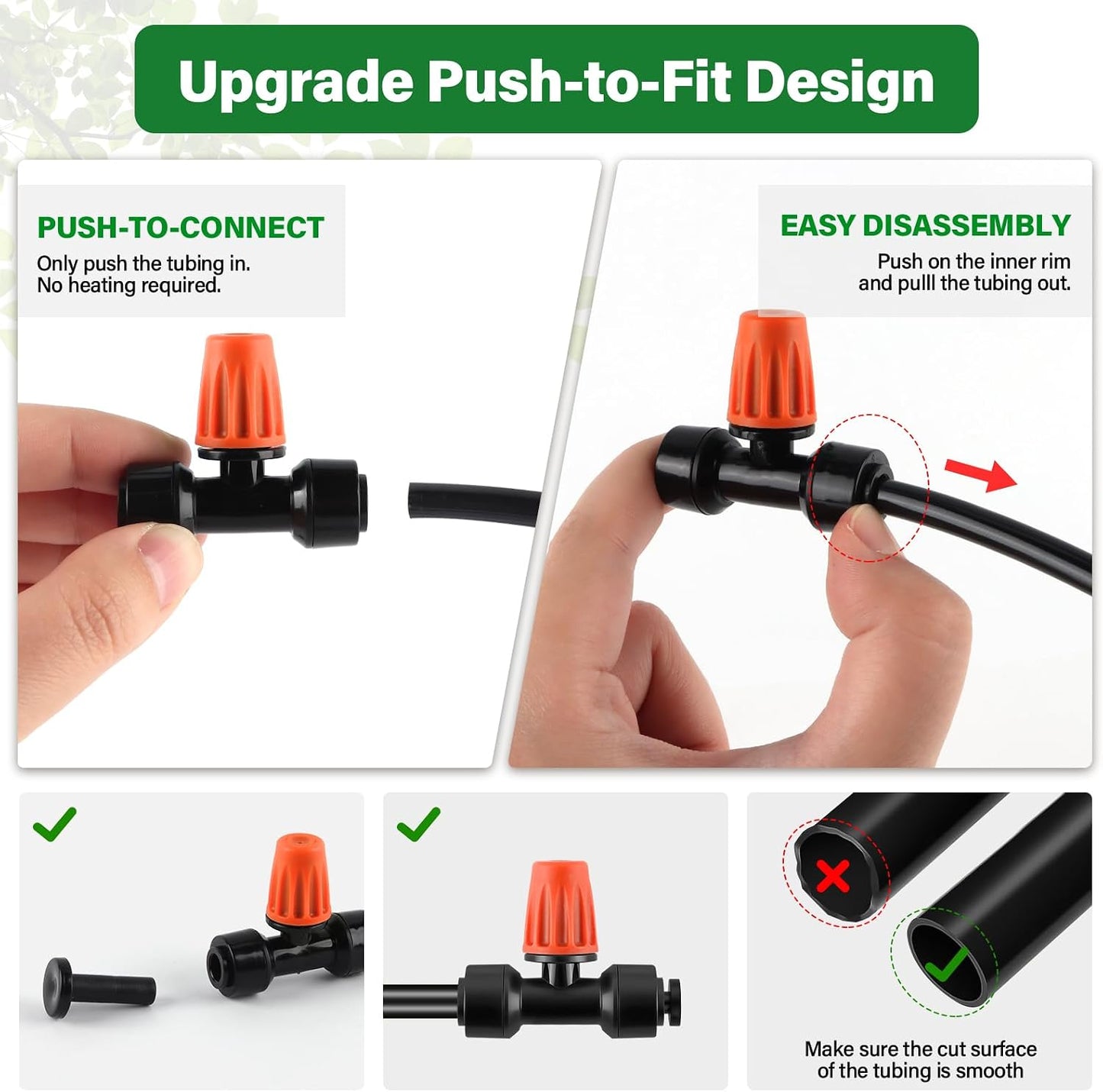 133FT Quick-Connect Drip Irrigation Kit with 30 Drip Emitters,3 Spray Types