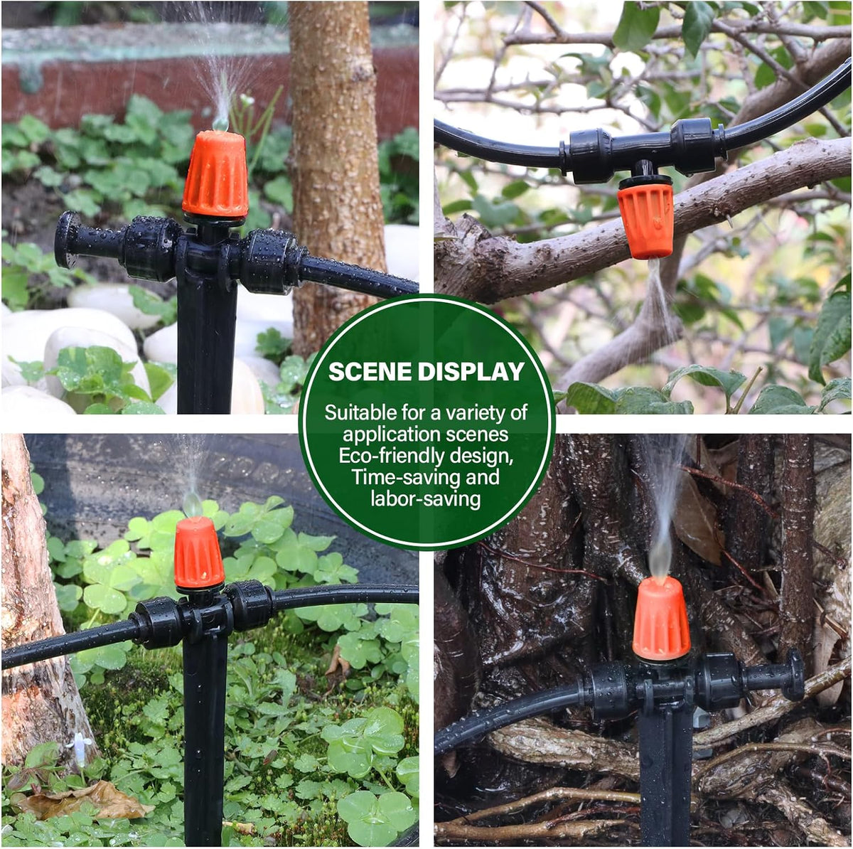 133FT Quick-Connect Drip Irrigation Kit with 30 Drip Emitters,3 Spray Types