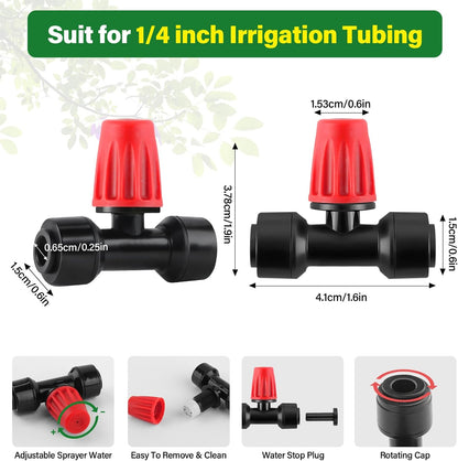 133FT Quick-Connect Drip Irrigation Kit with 30 Drip Emitters,3 Spray Types
