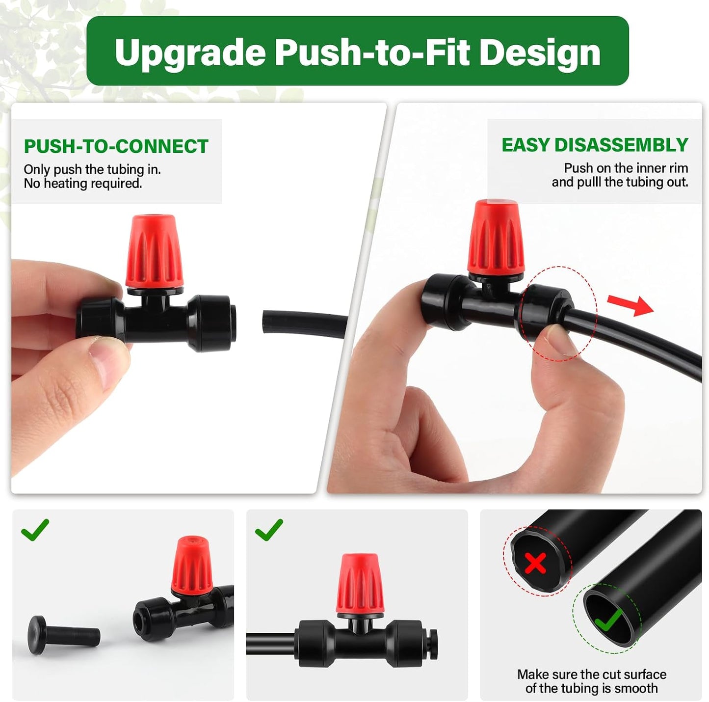 133FT Quick-Connect Drip Irrigation Kit with 30 Drip Emitters,3 Spray Types