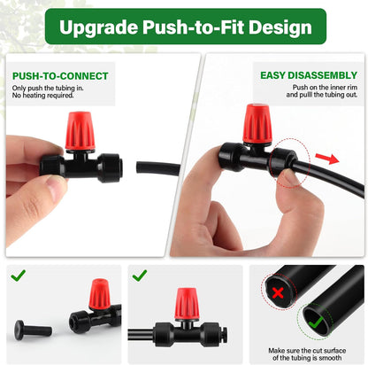 133FT Quick-Connect Drip Irrigation Kit with 30 Drip Emitters,3 Spray Types