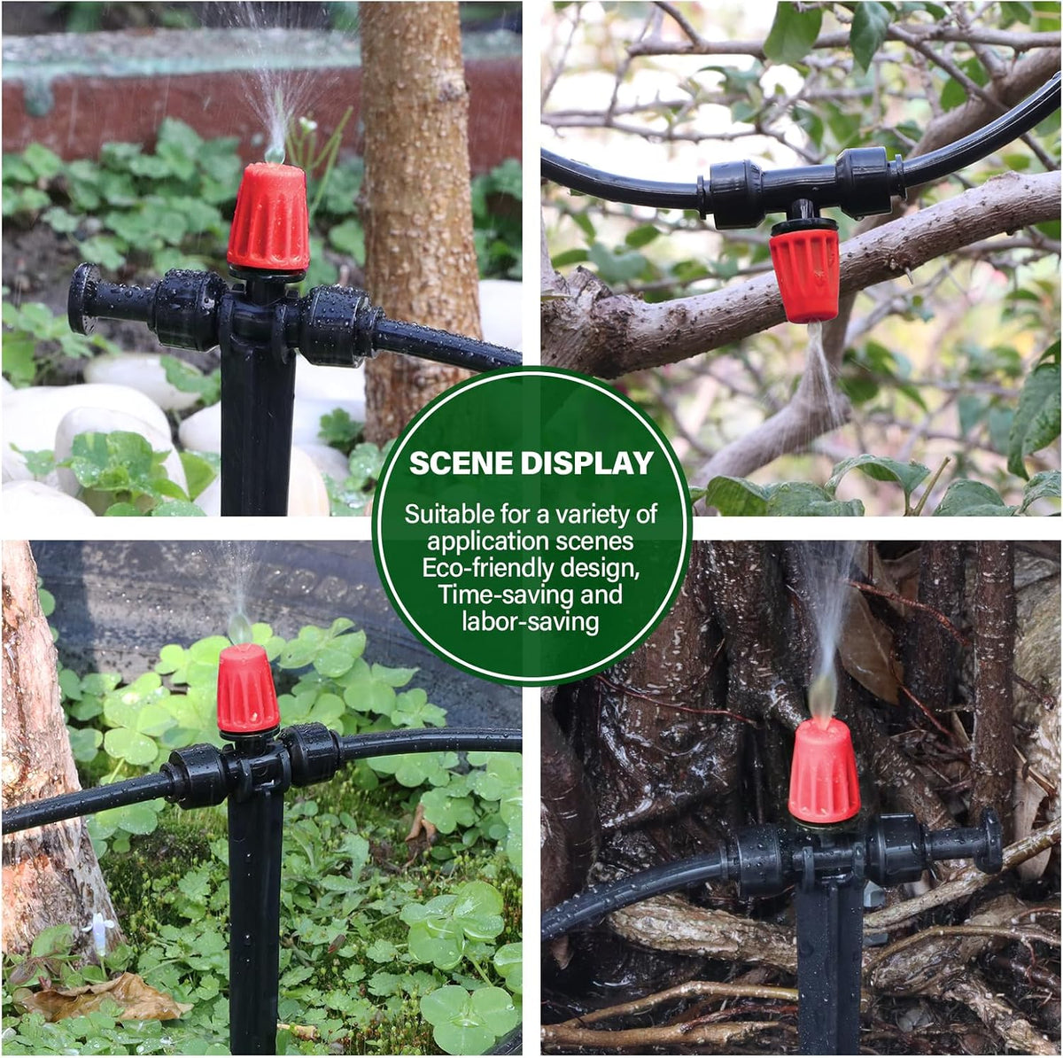 133FT Quick-Connect Drip Irrigation Kit with 30 Drip Emitters,3 Spray Types