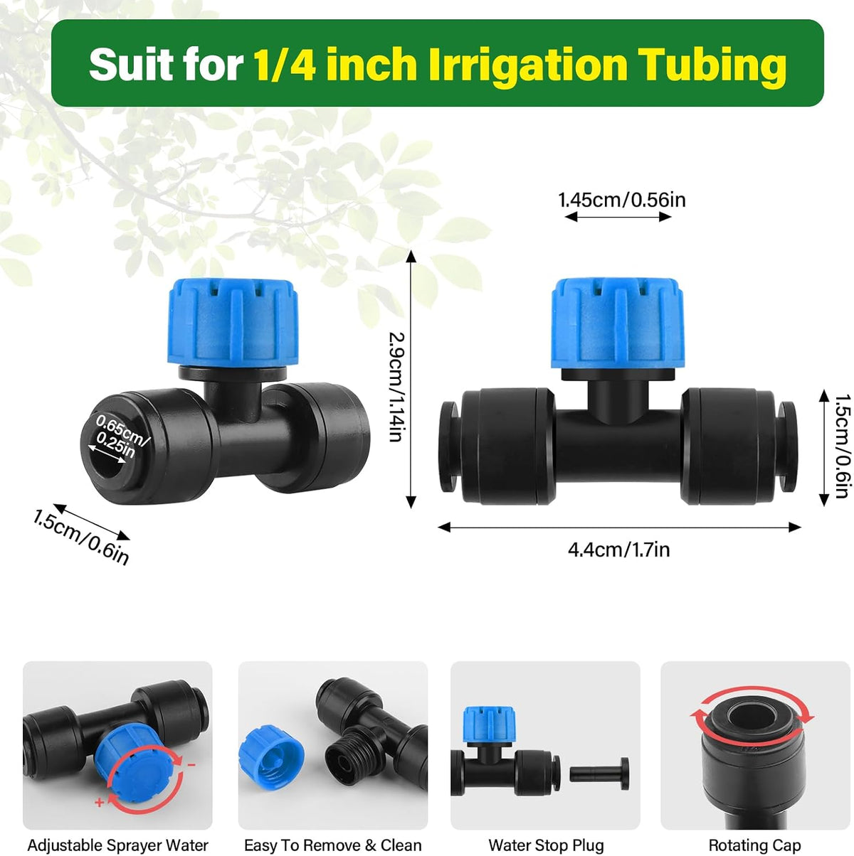 133FT Quick-Connect Drip Irrigation Kit with 30 Drip Emitters,3 Spray Types