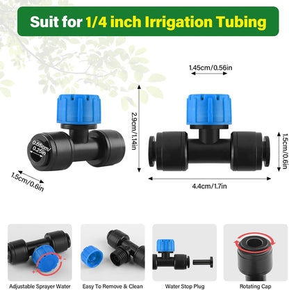 133FT Quick-Connect Drip Irrigation Kit with 30 Drip Emitters,3 Spray Types