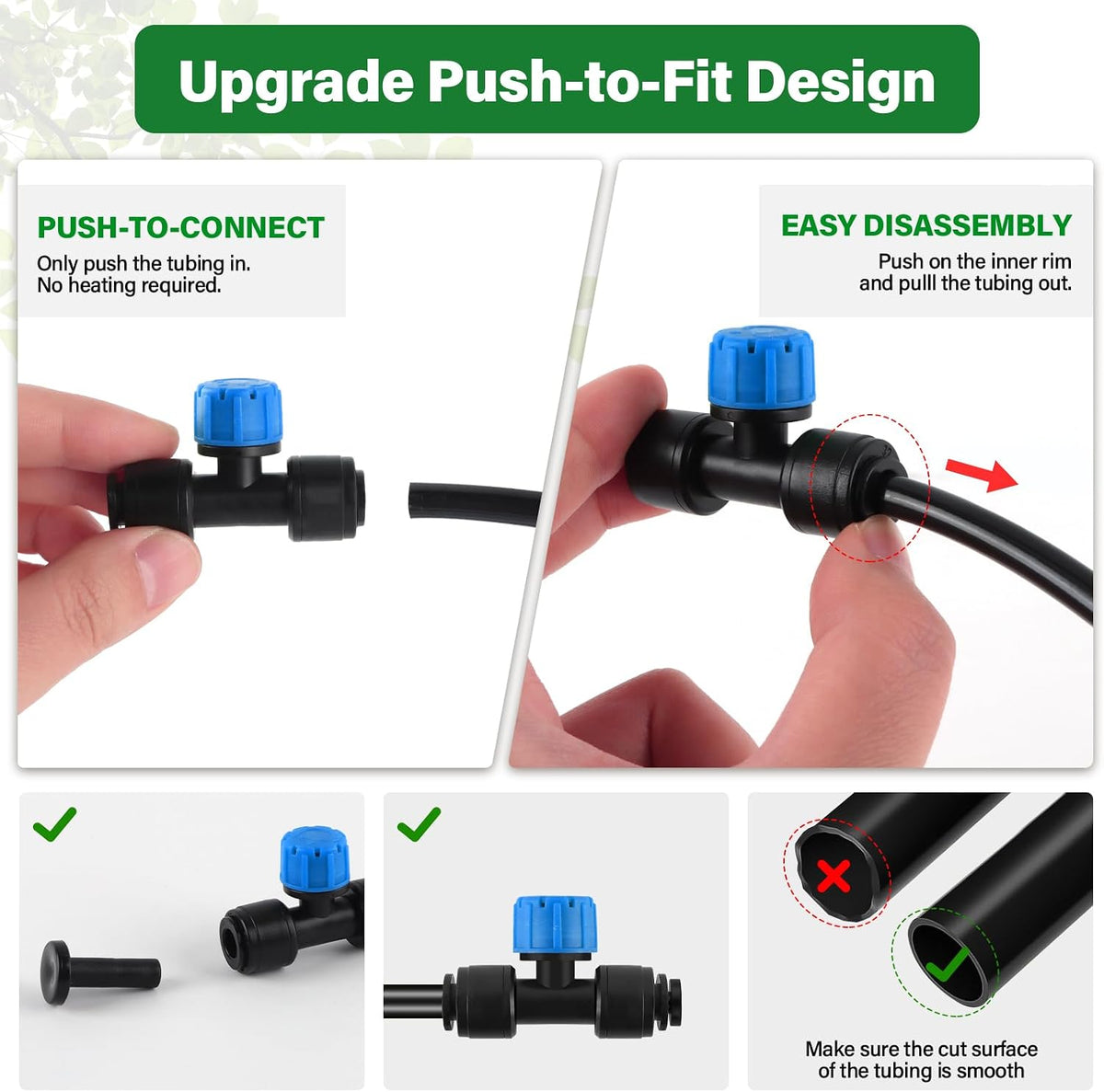 133FT Quick-Connect Drip Irrigation Kit with 30 Drip Emitters,3 Spray Types