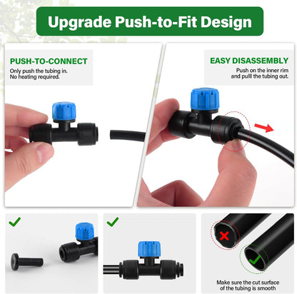 133FT Quick-Connect Drip Irrigation Kit with 30 Drip Emitters,3 Spray Types