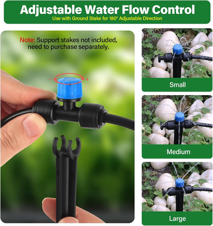 133FT Quick-Connect Drip Irrigation Kit with 30 Drip Emitters,3 Spray Types