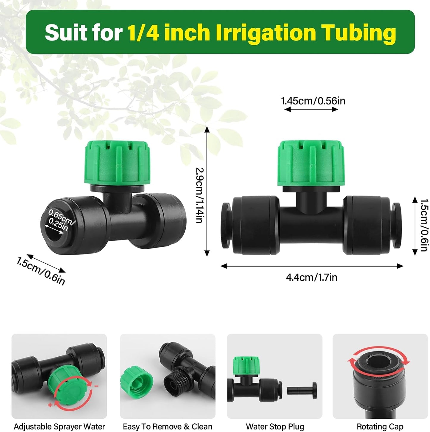 133FT Quick-Connect Drip Irrigation Kit with 30 Drip Emitters,3 Spray Types