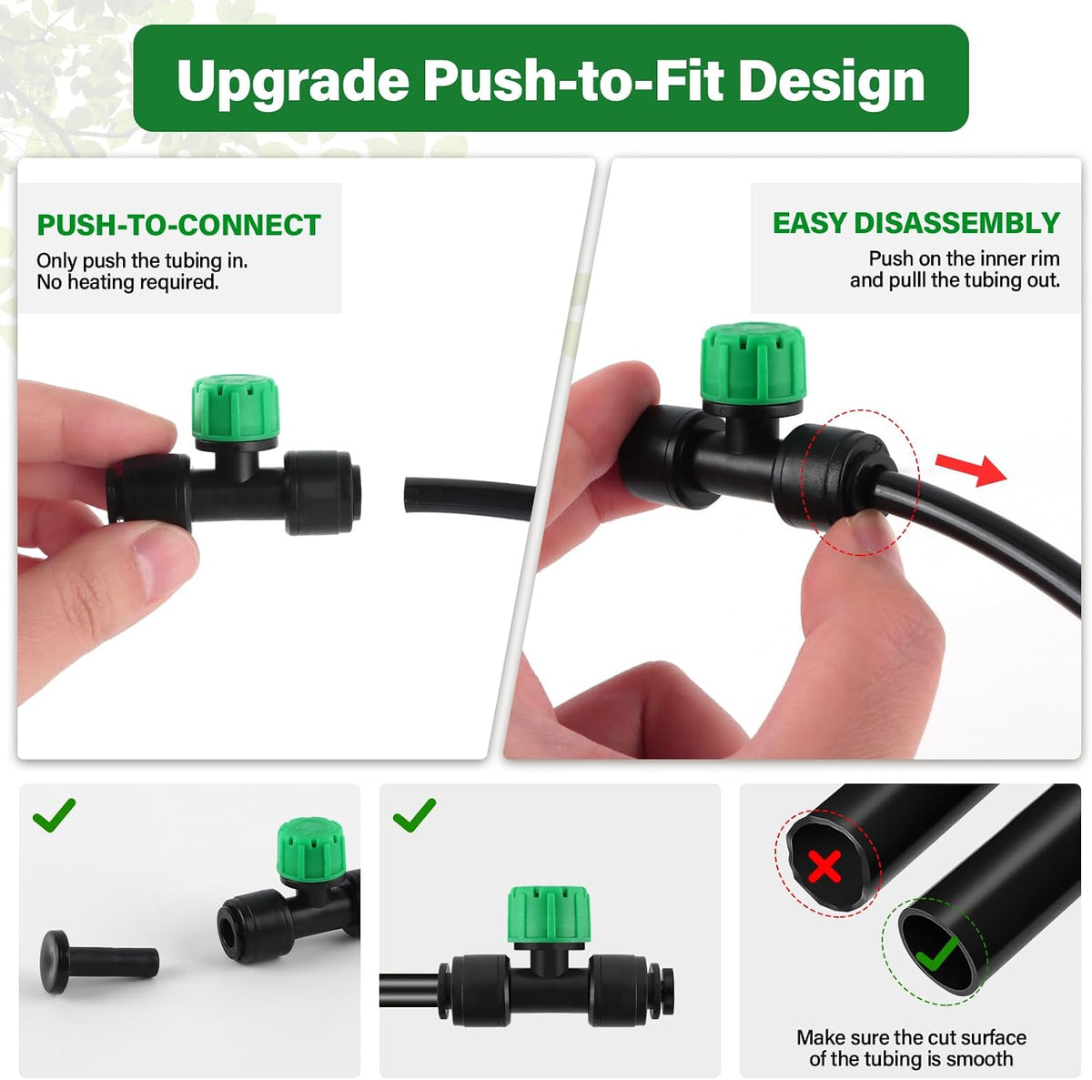 133FT Quick-Connect Drip Irrigation Kit with 30 Drip Emitters,3 Spray Types