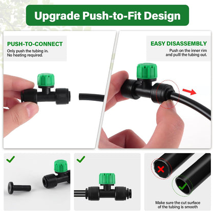 133FT Quick-Connect Drip Irrigation Kit with 30 Drip Emitters,3 Spray Types