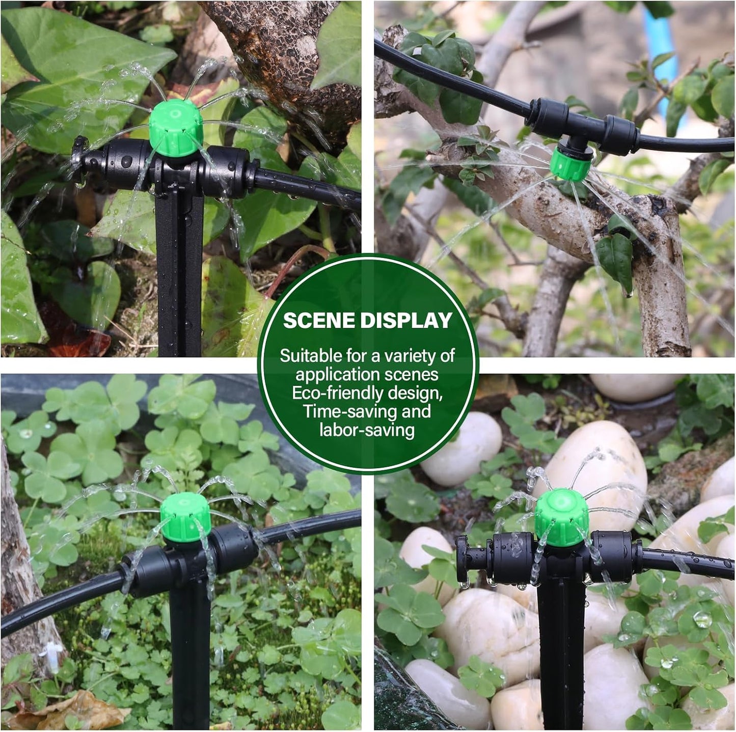 133FT Quick-Connect Drip Irrigation Kit with 30 Drip Emitters,3 Spray Types