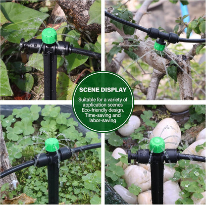 133FT Quick-Connect Drip Irrigation Kit with 30 Drip Emitters,3 Spray Types