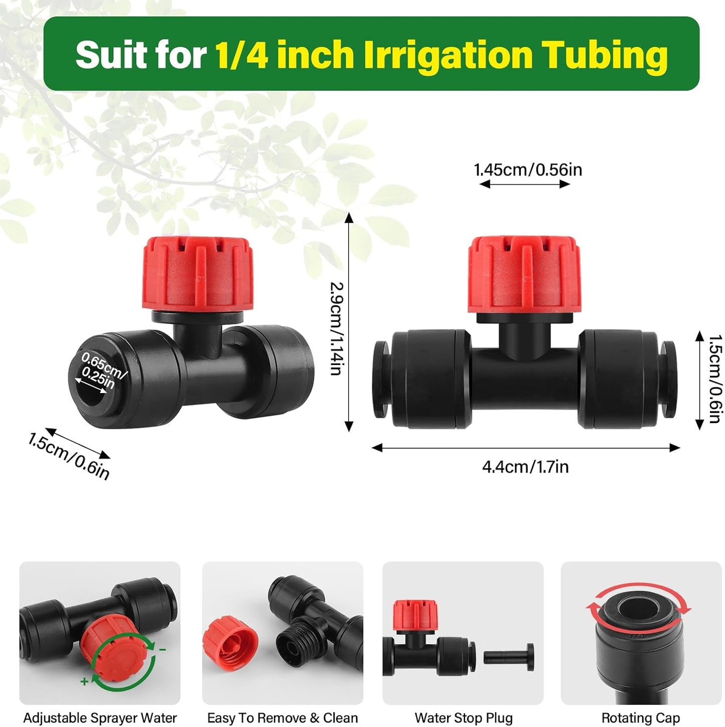 133FT Quick-Connect Drip Irrigation Kit with 30 Drip Emitters,3 Spray Types