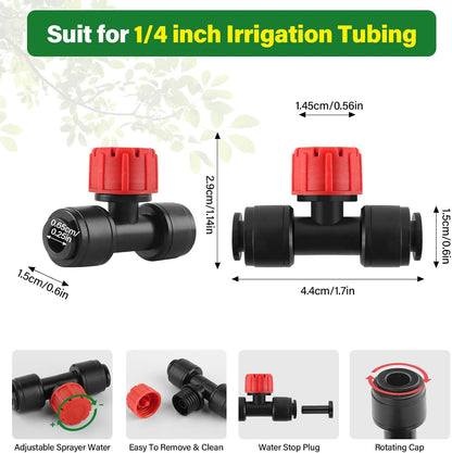 133FT Quick-Connect Drip Irrigation Kit with 30 Drip Emitters,3 Spray Types