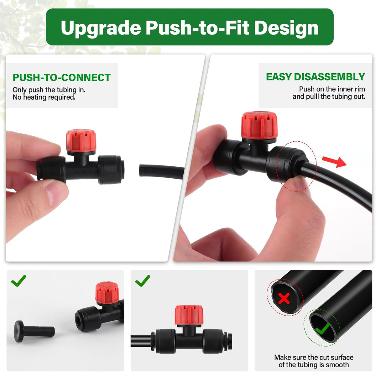 133FT Quick-Connect Drip Irrigation Kit with 30 Drip Emitters,3 Spray Types