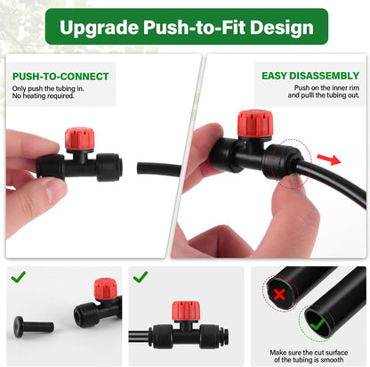 133FT Quick-Connect Drip Irrigation Kit with 30 Drip Emitters,3 Spray Types