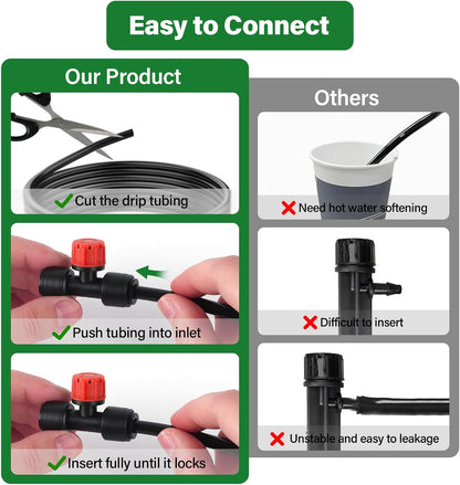 133FT Quick-Connect Drip Irrigation Kit with 30 Drip Emitters,3 Spray Types