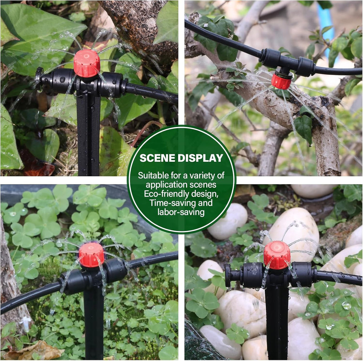 133FT Quick-Connect Drip Irrigation Kit with 30 Drip Emitters,3 Spray Types
