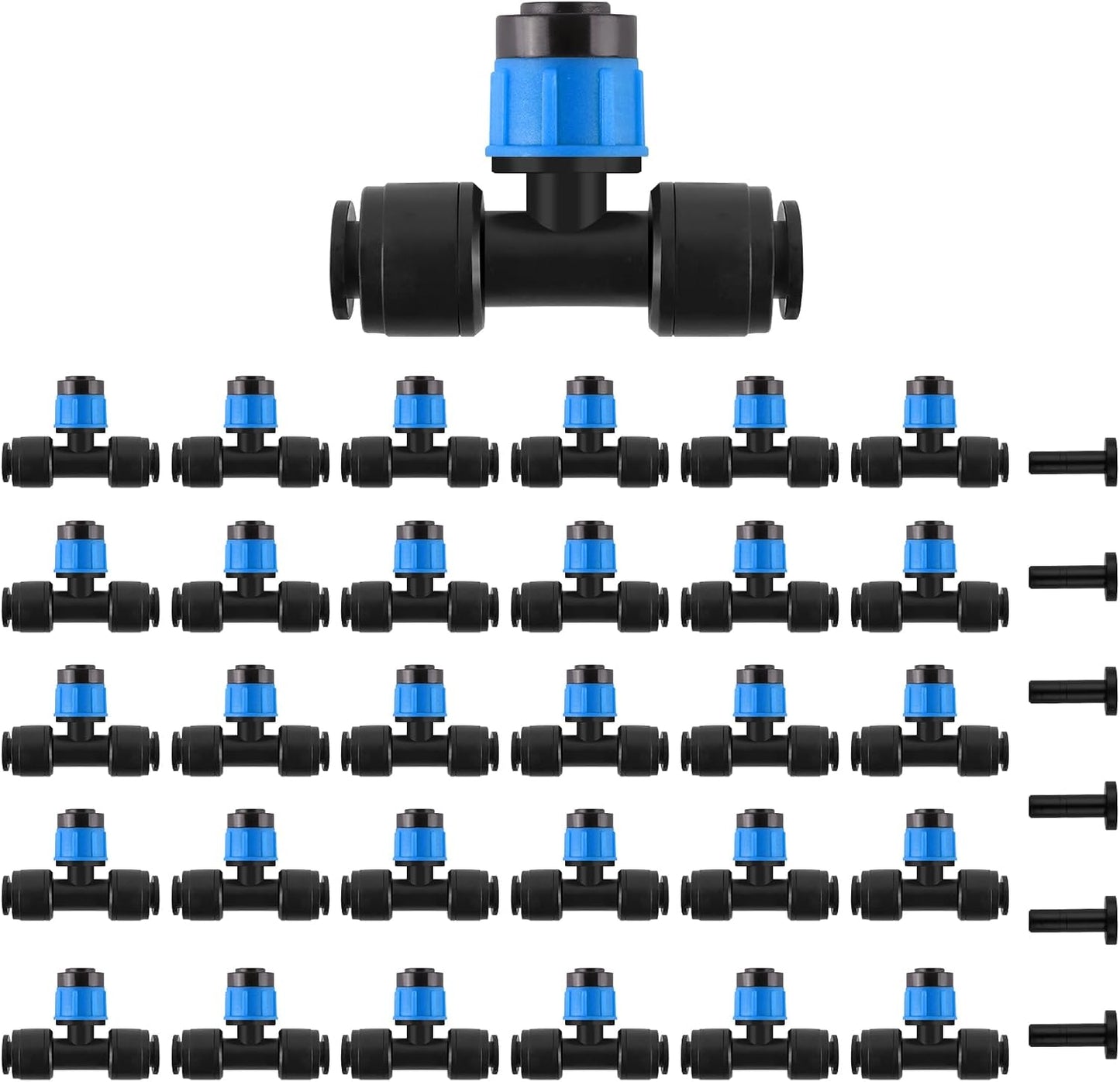 133FT Quick-Connect Drip Irrigation Kit with 30 Drip Emitters,3 Spray Types