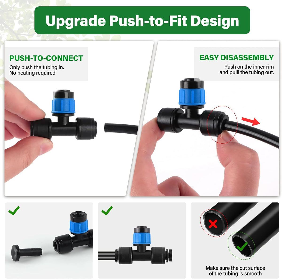133FT Quick-Connect Drip Irrigation Kit with 30 Drip Emitters,3 Spray Types