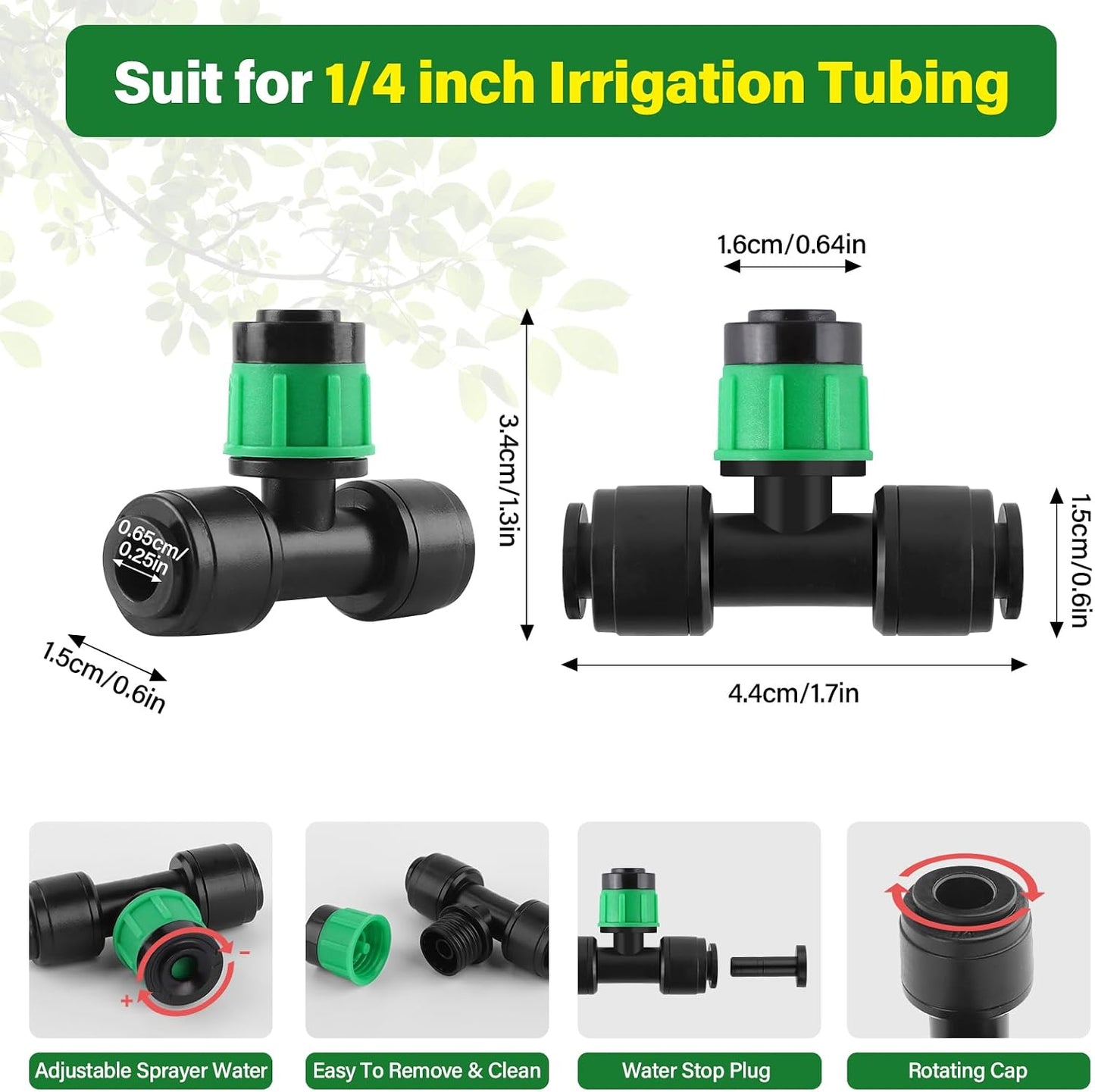 133FT Quick-Connect Drip Irrigation Kit with 30 Drip Emitters,3 Spray Types