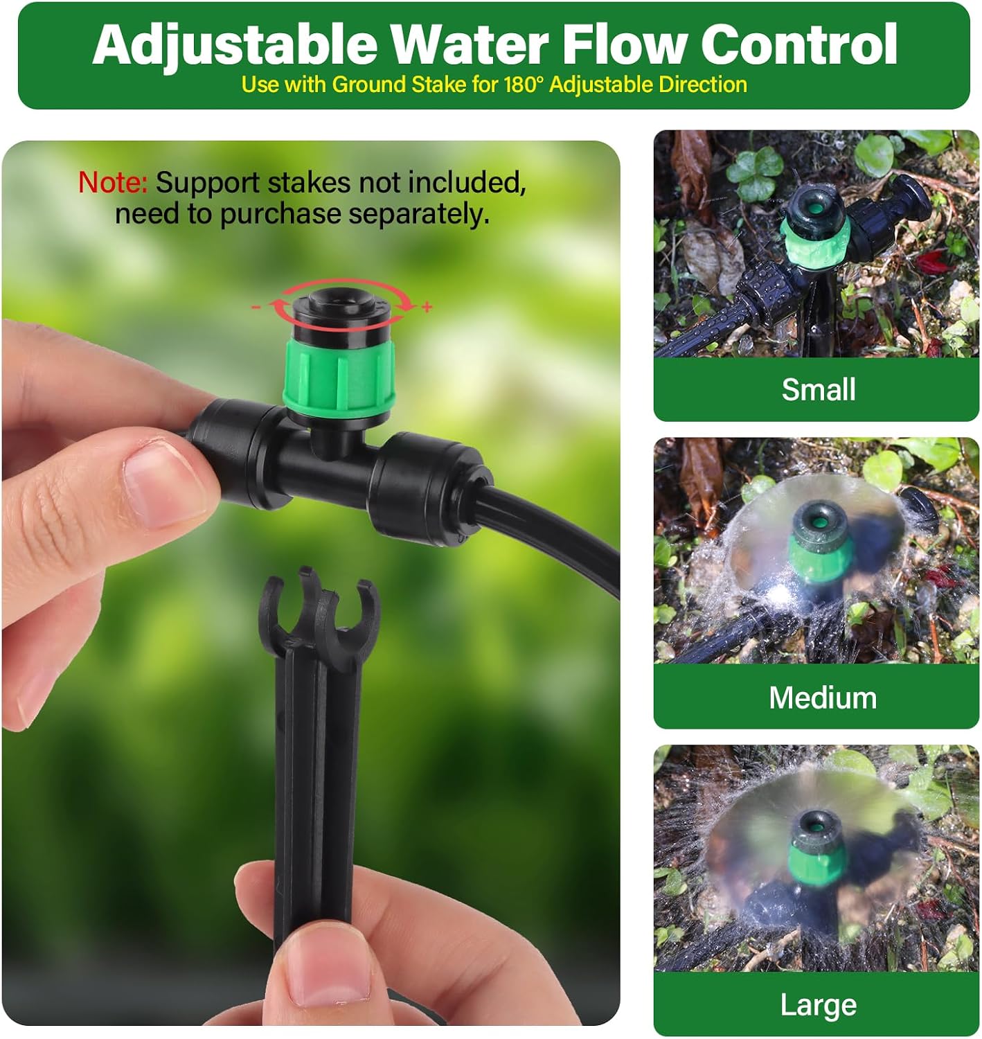 133FT Quick-Connect Drip Irrigation Kit with 30 Drip Emitters,3 Spray Types