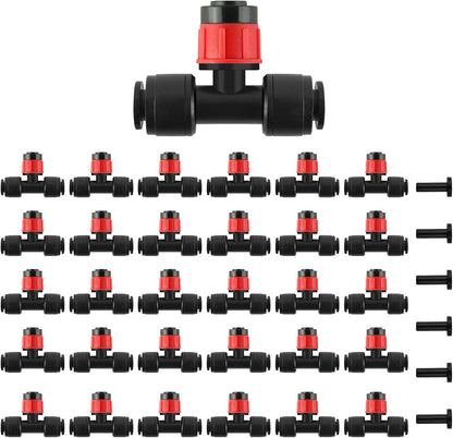 133FT Quick-Connect Drip Irrigation Kit with 30 Drip Emitters,3 Spray Types