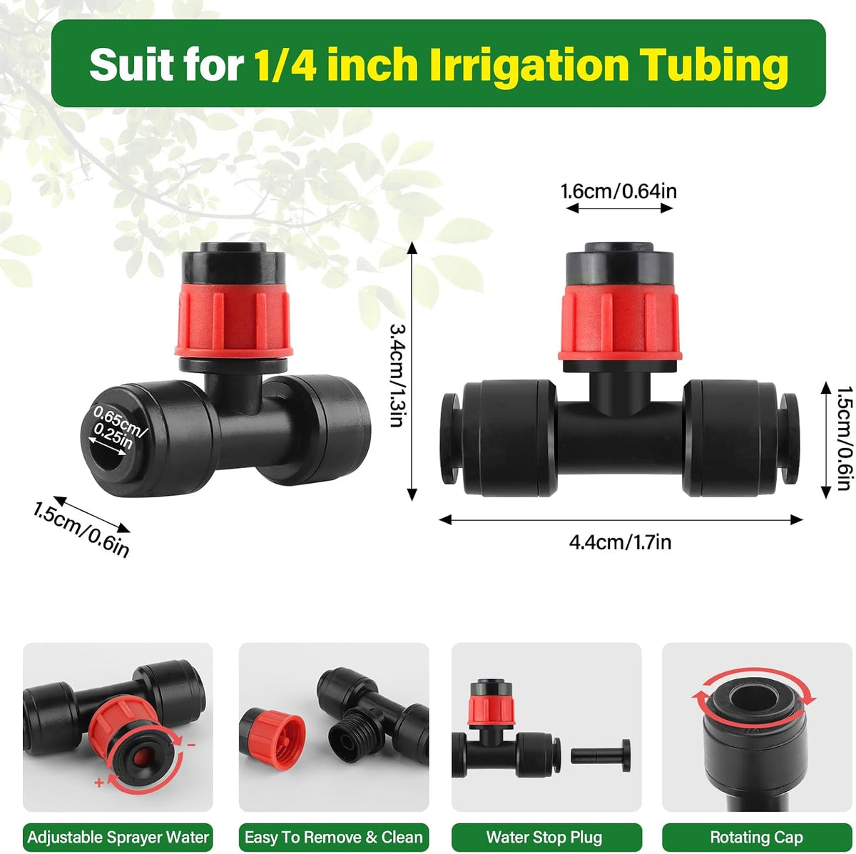 133FT Quick-Connect Drip Irrigation Kit with 30 Drip Emitters,3 Spray Types
