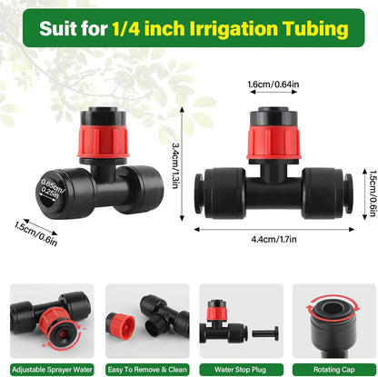 133FT Quick-Connect Drip Irrigation Kit with 30 Drip Emitters,3 Spray Types