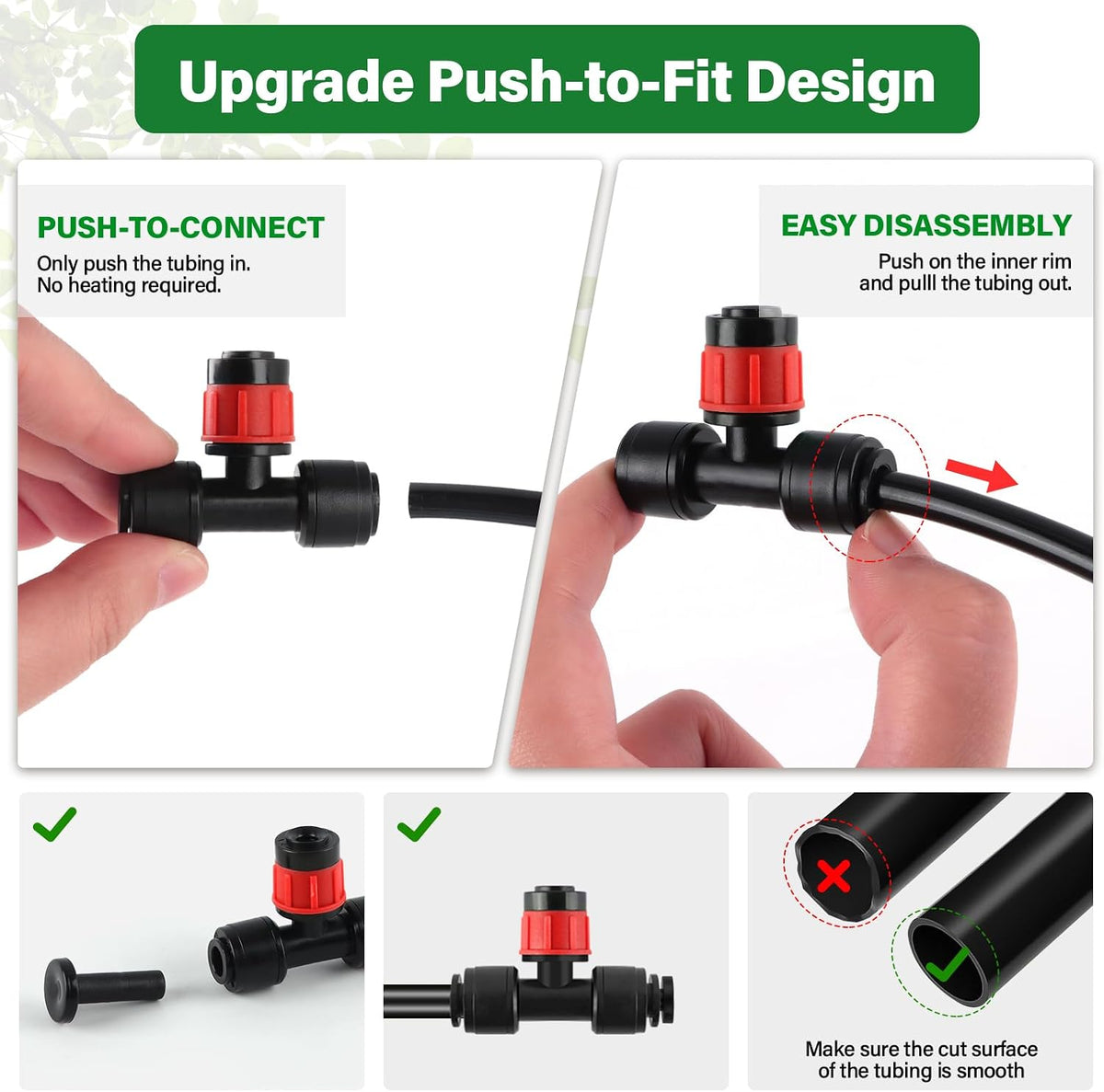 133FT Quick-Connect Drip Irrigation Kit with 30 Drip Emitters,3 Spray Types
