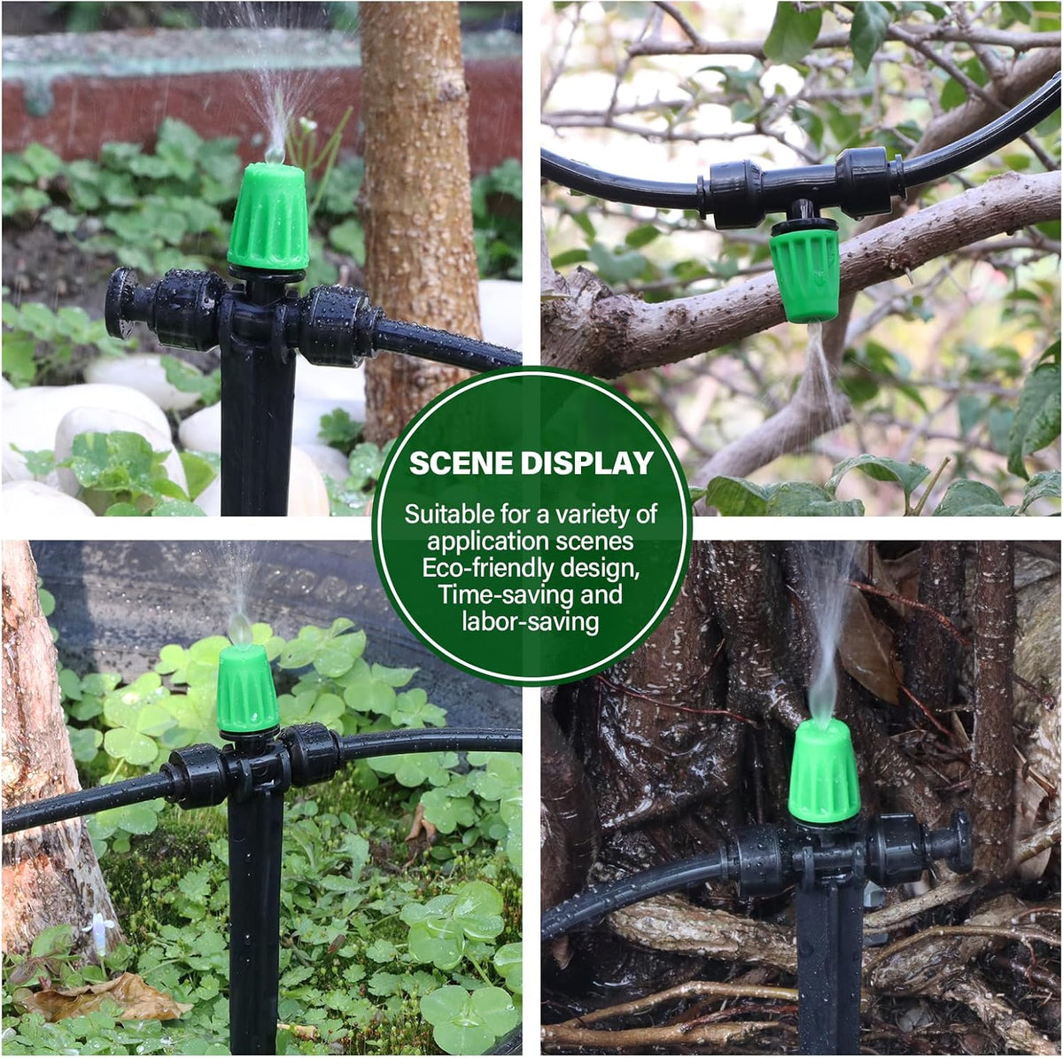 133FT Quick-Connect Drip Irrigation Kit with 30 Drip Emitters,3 Spray Types