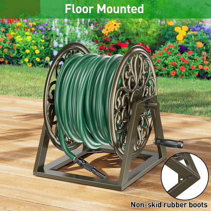 Wall/Floor Mount Hose Reel, Holds 200-Feet of 5/8-Inch Hose