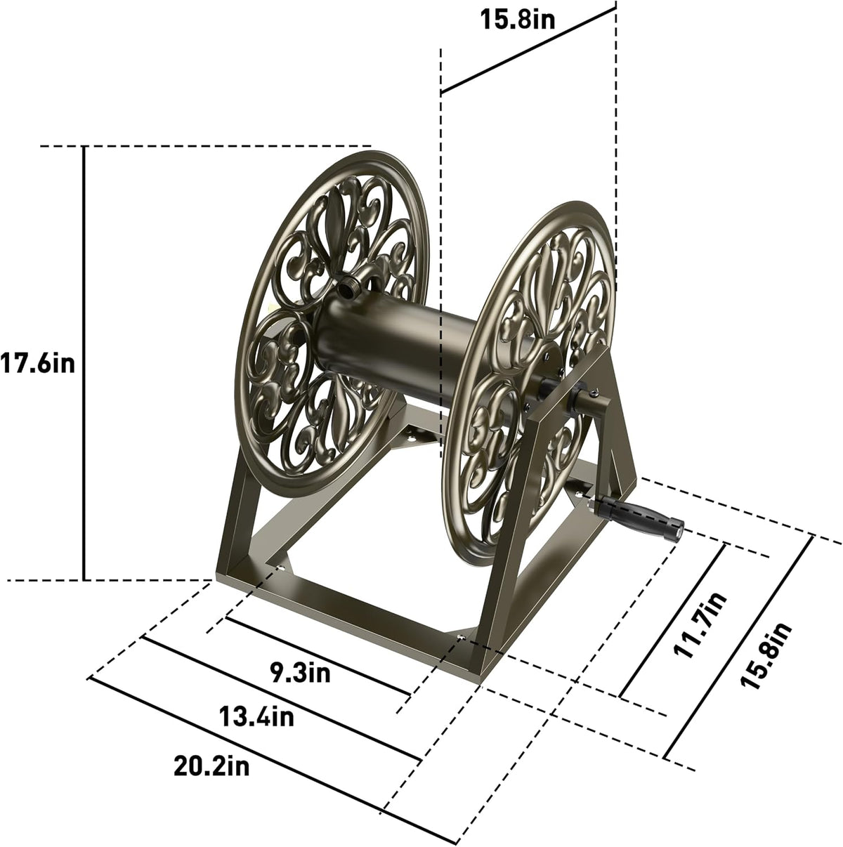 Wall/Floor Mount Hose Reel, Holds 200-Feet of 5/8-Inch Hose