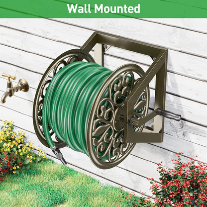 Wall/Floor Mount Hose Reel, Holds 200-Feet of 5/8-Inch Hose