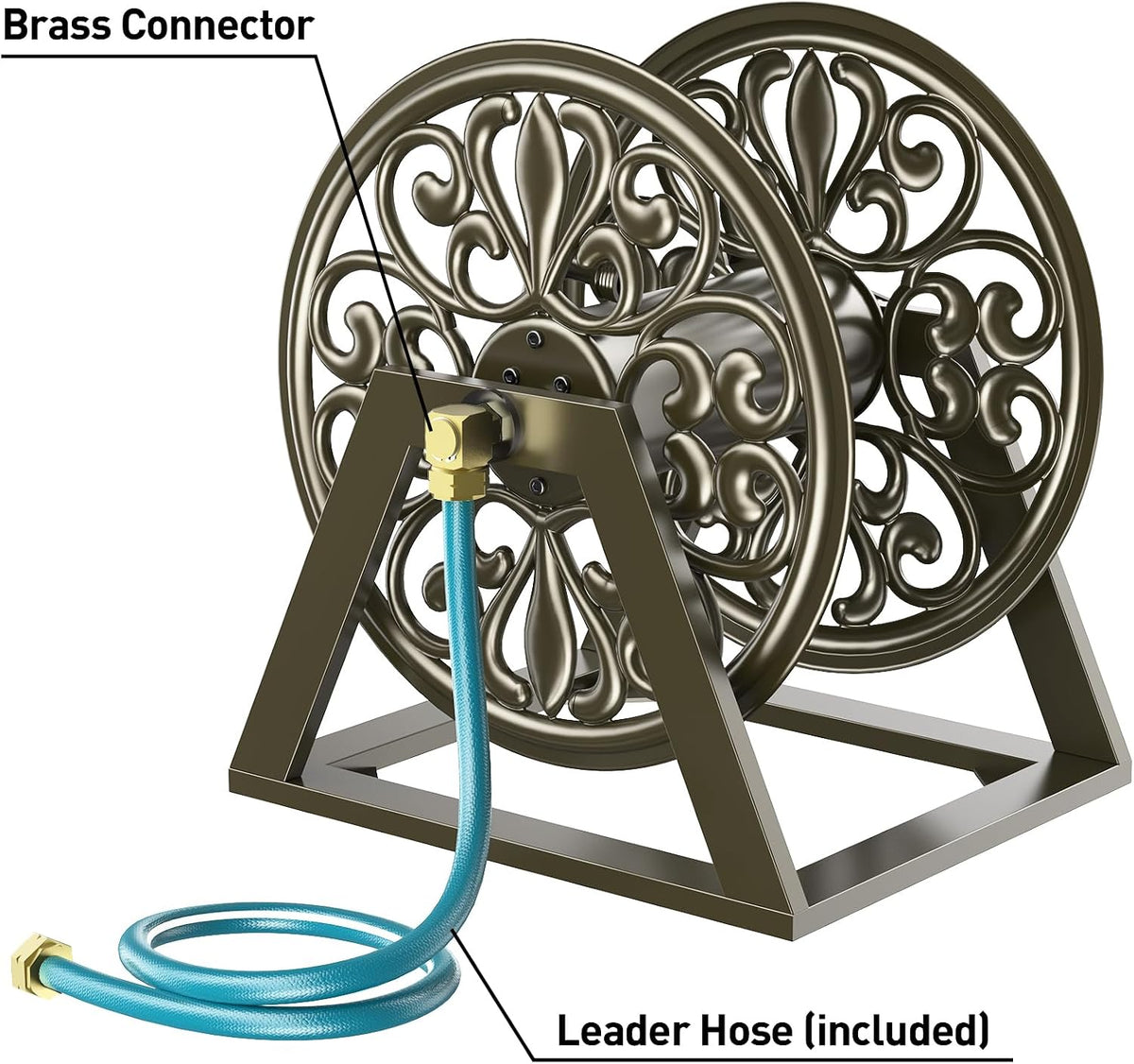 Wall/Floor Mount Hose Reel, Holds 200-Feet of 5/8-Inch Hose