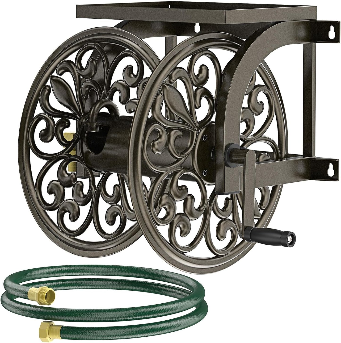 Wall/Floor Mount Hose Reel, Holds 200-Feet of 5/8-Inch Hose
