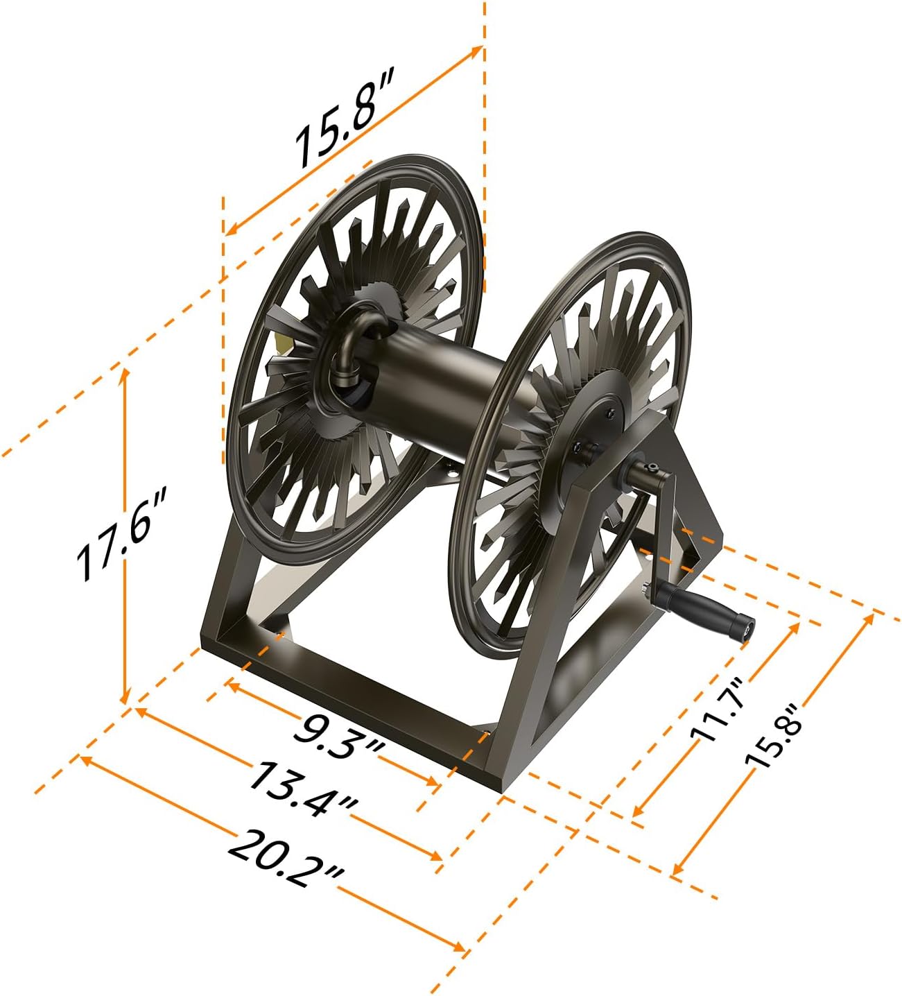 Wall/Floor Mount Hose Reel, Holds 200-Feet of 5/8-Inch Hose