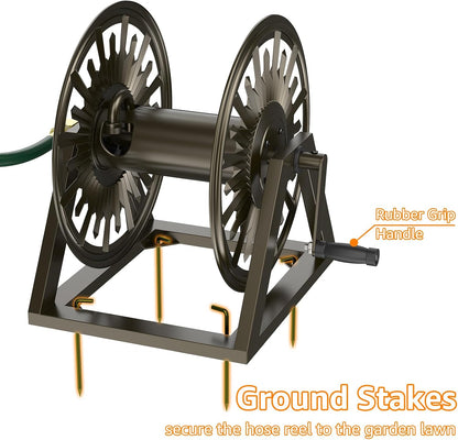 Wall/Floor Mount Hose Reel, Holds 200-Feet of 5/8-Inch Hose