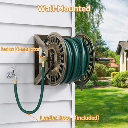 Wall/Floor Mount Hose Reel, Holds 200-Feet of 5/8-Inch Hose