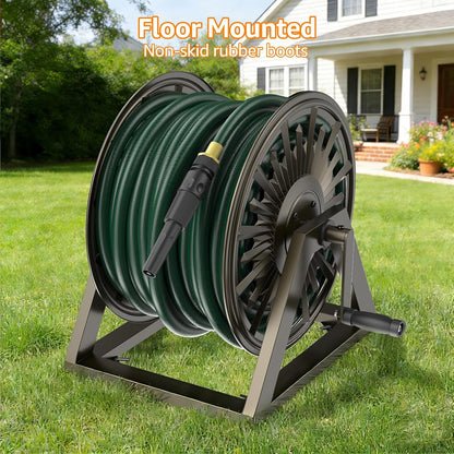 Wall/Floor Mount Hose Reel, Holds 200-Feet of 5/8-Inch Hose