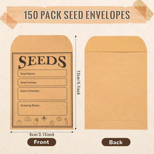 150pcs Seed Saving Envelopes 4.7x3.1 Inch