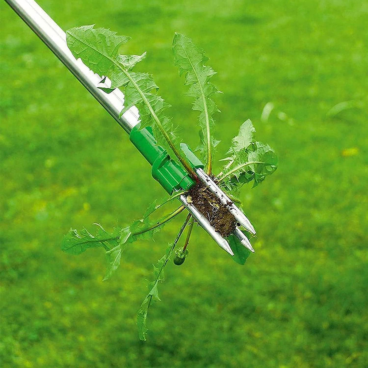 Stand-Up Weeder Root Removal Tool with 3 Stainless Steel Claws, 39" Long Reinforced Aluminum Alloy Pole Manual Remover Weed Puller Hand Tool with High Strength Foot Pedal