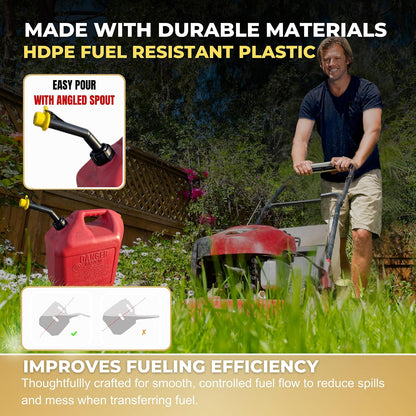 Gas Can Spout Replacement For 𝐎𝐥𝐝 𝐒𝐭𝐲𝐥𝐞 𝐁𝐥𝐢𝐭𝐳 𝐂𝐚𝐧𝐬 𝐎𝐍𝐋𝐘 - EASY TO INSTALL Gas Cap Replacement, Gas Can Nozzle Kit For 5 Gallon Gas Can Lids & Diesel Fuel Can, 2-Pack