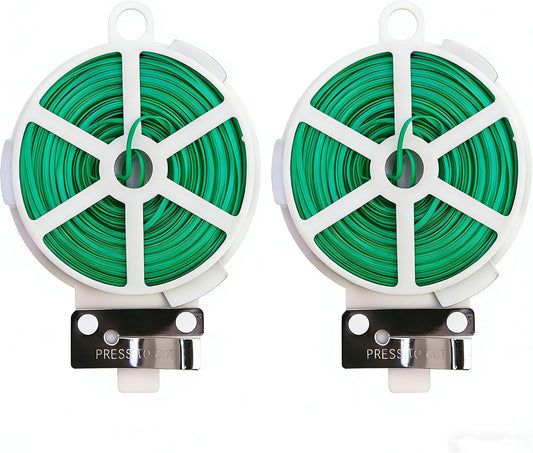 Twist Ties Garden Plant Ties for Outdoor Reusable Green Plants Garden Ties with Cutter 328 FT/100m Plant Ties for Climbing Plants Twist Ties Garden Wire for Plants Gardening Home Office Organization