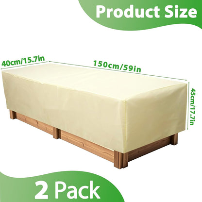 2 Pack Rectangular Plant Covers Freeze Protection, Raised Garden Bed Cover with Drawstring,59 * 17.7 * 15.7 in Large Garden Box Frost Blankets Reusable Frost Cloth for Winter Outdoor Plants