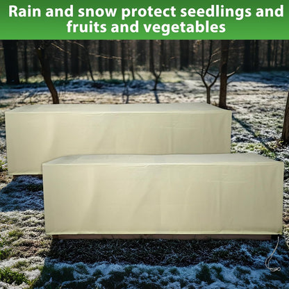 2 Pack Rectangular Plant Covers Freeze Protection, Raised Garden Bed Cover with Drawstring,59 * 17.7 * 15.7 in Large Garden Box Frost Blankets Reusable Frost Cloth for Winter Outdoor Plants