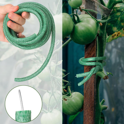 76 ft Soft Plants Ties Flexible Foam Garden Ties 1cm Garden Twist Wire Reusable Cut to Size for Climbing Plants Vines Tomatoes Home Office Tying Veggies Flower Supplies Craft, Green
